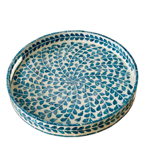 Bandeja de Madera Decorativa con Diseño Creativo y Perlas, Diseño Moderno, Forma Redonda, Hecha a Mano, Organizador de Madera en Oferta - Product Image 1