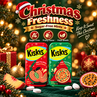 Bonbons fraîchesur à la menthe fruitée saveur fruit de la passion et pêche, en boîtes cadeaux, pour Noël et petits cadeaux de Noël