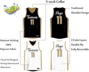 Uniforme Deportivo Personalizado con Nombre y Número Impresos para Hombre, 100% Poliéster Ecológico, Transpirable y Absorbente de Humedad para Baloncesto - Product Image 3