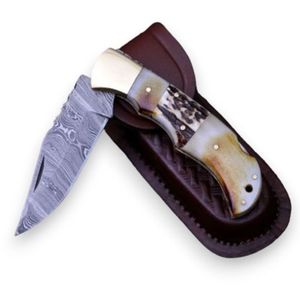 Cuchillos Plegables de Acero de Damasco Personalizados, Hechos a Mano, para Bolsillo, Caza, Camping, Uso Diario, Coleccionables, con Mango Decorativo - Product Image 4