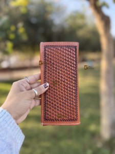 Premium Western Turquoise Accent <b>Leather</b> Wallet Handcrafted Western Style <b>Tooled</b> <b>Leather</b> Long Wallet - Product Image 5