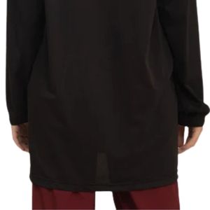 Cárdigan largo con capucha para mujer, negro, de manga larga, ligero, informal, con bolsillos, para usar en capas - Product Image 5