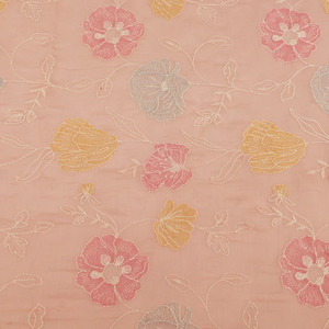 Tela de Bordado Premium con Textura de Malta, Tela de Poliéster Suave con Malla de Georgette y Encaje, Estampado Floral, Tela de Diseño para Vestidos de Novia - Product Image 6