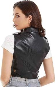 Chaleco de Motociclismo de Cuero Genuino Premium, Resistente al Viento, Talla Grande para Hombre, Chaleco de Seguridad Personalizado para Motociclistas - Product Image 2
