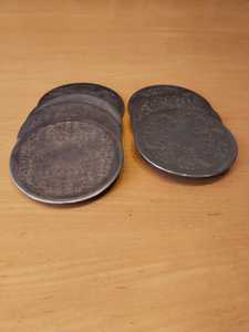 Stylish Hammered Design <b>Silver</b> Floral Metal Drink Coaster Set With Decorative Holder For <b>Coffee</b> <b>Table</b> Bar And Festive Decor - Product Image 5