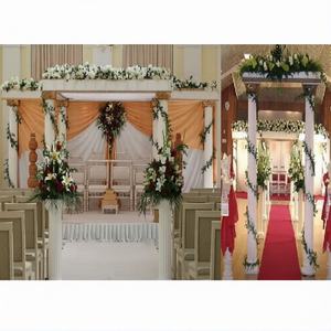 Blanco FRP Columnas romanas Boda Mandap Boda tradicional Pilares romanos Mandap Trending Square Fiber Wedding Mandaps Australia - Product Image 1