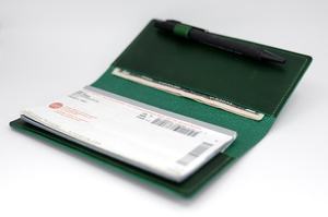Funda de Cuero Genuino Personalizada para Chequera, con 2 Bolsillos, Impermeable, para Cheques, al por Mayor - Product Image 1