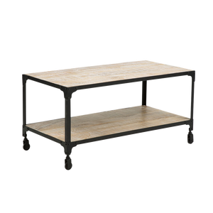 Table basse Vandana Elara Orion en bois recyclé et métal, Blanc - Product Image 2