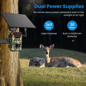 Fotocamera da Caccia Solare 4G 4K 30FPS Impermeabile IP66 per Esterni con Angolo di Visione di 140 Gradi, Attivazione a Movimento e Nessun Riflesso per Fauna Selvatica - Product Image 3