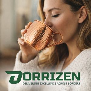 Tasses à Moscow Mule en cuivre pur tendance, 400 ml, anti-fuite, réutilisables, écologiques, compatibles lave-vaisselle, avec poignée, design personnalisable - Product Image 2