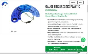 Plastic Finger Ring Size <b>Gauge</b> Set Universal British Standard Colored Jewelry <b>Measuring</b> <b>Tool</b> |Item No GS-880 - Product Image 3