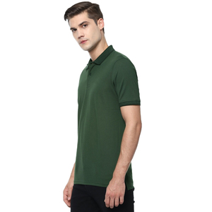 Polo brodé décontracté à manches courtes pour homme, anti-boulochage, couleur unie, respirant, tricoté, grandes tailles - Product Image 4