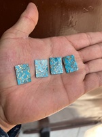 Pierres précieuses rectangulaires plates en turquoise bleue naturelle polie de haute qualité, pour la fabrication de bijoux, coupées à la machine par une technologie de pointe