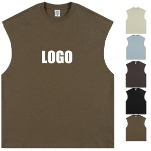 Débardeur personnalisé pour homme, grande taille, 100% coton, pour la gym, la course à pied, broderie, impression sérigraphique, sans manches - Product Image 2