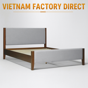 Fabricante OEM/ODM en Vietnam, Diseño Personalizable, Cama de Madera Sólida, Muebles de Dormitorio Modernos Minimalistas, Estructura de Cama de Madera - Product Image 1