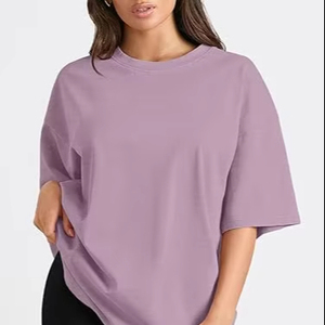 T-shirt oversize à col rond en tissu respirant et écologique, imprimé, idéal pour l'été, la gym, les tenues décontractées et la maison - Product Image 1