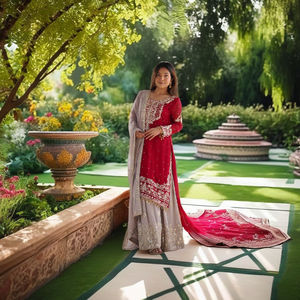 Best Quality Indian Pakistan <b>Clothing</b> Gharara Punjabi Women Salwar Kameez Sexy Stylish Wrinkle Free <b>Sun</b> <b>Protection</b> Party Soft - Product Image 1