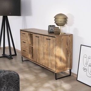 Vandana Autumn Balance Industrial 160cm acacia wood <b>sideboard</b> Baltik with doors, drawers and niches - Product Image 3
