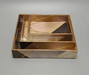 Bandeja DE SERVICIO DE MADERA MDF ecológica impresa personalizada, acabado de esmalte alto, tamaños grandes, medianos y pequeños, la colección de bandejas más popular - Product Image 2