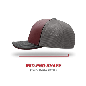 Casquette trucker 6 panneaux marron et gris avec dos en maille, ajustée, style décontracté unisexe, pour le printemps et l'été - Product Image 4