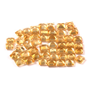 Citrino natural tallado en princesa, gema cuadrada facetada +AAA+ tamaño 3x3mm, piedra suelta al por mayor para joyería - Product Image 3