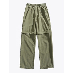 High Quality Breathable Baggy Nylon Pants Mens Detachable Zipper Parachute Pants Removable Thin Straight Leg <b>Trousers</b> - Product Image 6