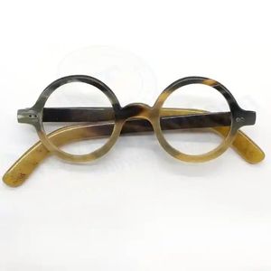 Natural Horn Handmade <b>Sunglasses</b> <b>Round</b> Frame Eco-Friendly Carved Retro Fashion Stylish Eyewear for Men Women Outdoor Use - Product Image 4