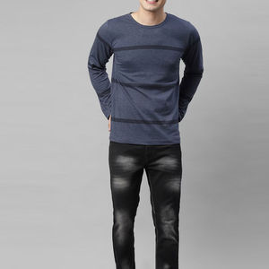 Camiseta de Manga Larga para Hombre, 2026, de Alta Calidad, Algodón, Colores Sólidos, Estampada, Cuello Redondo, Corte Ajustado - Product Image 5