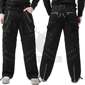 Pantalones Góticos para Mujer, Cintura Alta, Estilo Punk, Cargo, Moda Urbana Alternativa, Color Negro - Product Image 5