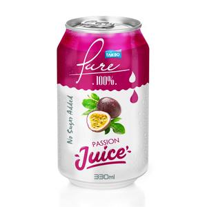 Bebida Tropi Juice 330ml Lata Corta de Aluminio 100% Puré de Frutas Bajo en Grasa Esterilizada Recién Exprimida con Sabor a Sandía y Fruta de la Pasión - Product Image 2