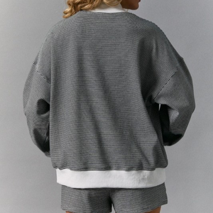 Custom Logo Embroidered Front Letter Women's Mockneck Casual Winter Fleece Oversized Long Sleeve Pullover Sweatshirt - Product Image 5