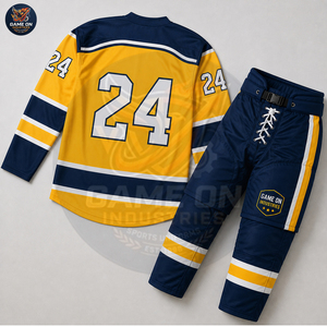Sublimated Hockey Jersey with Protective Pants Breathable Quick Dry Athletic Sports Wear Custom OEM Ice Hockey Team Uniform - Product Image 4
