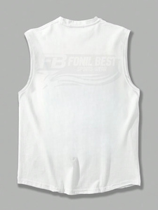 Débardeur décontracté pour homme, col rond, sans manches, en coton doux de haute qualité, respirant, tricoté, pour l'été, le fitness et les activités de plein air, sérigraphié - Product Image 4