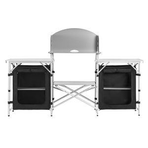 Mesa Plegable para Acampar, Portátil, de Aluminio Ligero, para Picnic, Cocina, con Organizador de Almacenamiento - Product Image 1