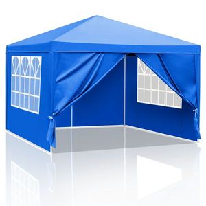 10 X 10 Gazebo Waterproof Outdoor Patio Canopy Blue Party Tent for Wedding & BBQ Catering - Product Image 1