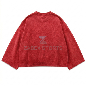 T-shirt vintage personnalisé pour homme, en coton 100% tricoté, délavé à l'acide, coupe oversize, grande taille, manches longues, avec logo imprimé, fabriqué au Pakistan - Product Image 2