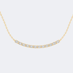 Collar con colgante de barra curva con diamante de corte brillante ovalado de 2.00 CTW – Diseño clásico de solitario con engaste de puntas en oro de 10K - Product Image 5