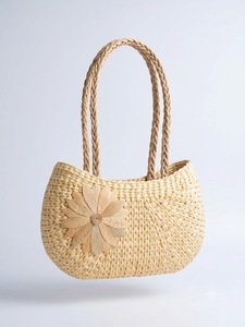 Sac bandoulière bohème en jacinthe d'eau, écologique, 500 ml, design vintage, fermeture éclair, portable, mini sac d'été pour femme - Product Image 1
