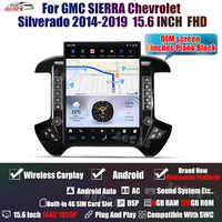 Autoradio multimédia Android 13 15,6'' avec GPS pour GMC Sierra Chevrolet Silverado 2014-2019