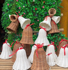 Campana de Navidad de Mimbre Vintage 2026, Decoración Colgante Hecha a Mano, Adorno Ecológico para Árbol, Decoración para el Hogar - Product Image 5