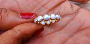 Anillo de Eternidad Completo con Perla de Agua Dulce de 5mm, Plata de Ley 925 Sólida, Chapado en Oro de 14k, para Mujer, Moderno - Product Image 4