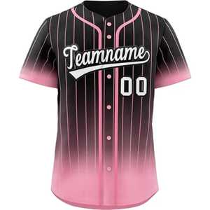 Camiseta de Béisbol Personalizada de Manga Corta con Botones al Frente, Nombre del Equipo Personalizado, Impresión Sublimada, Secado Rápido, Transpirable, Talla Grande para Hombre Adulto - Product Image 3