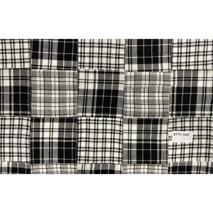 Tissu en flanelle patchwork à carreaux KVR INTEXX RPW-2882, tissé léger, teint en fil, textile de maison, motif à carreaux noir et blanc - Product Image 4