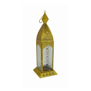 Lanterne à bougie hexagonale géométrique en cuivre et métal poli or rose, avec panneaux de verre, finition en forme de cage à oiseaux, poignée, loquet et finition supérieure en couronne, pour table - Product Image 5