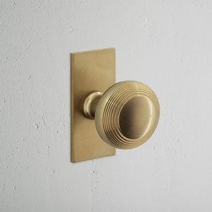 <b>Antique</b> <b>Brass</b> Round Bronze Modern <b>Knob</b> with Backplate Passage Privacy Durable Furniture Dummy Style Handle for Home Office Use - Product Image 5