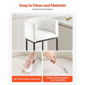 Set di 3 Sgabelli da Bar Alti 63,5 cm con Schienale, Braccioli e Poggiapiedi, Struttura in Metallo e Rivestimento in Tessuto - Product Image 4