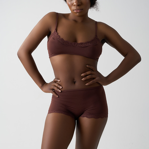 Ensembles de lingerie de yoga sans couture en dentelle SK1225&SK1226-4 pour femmes, ensembles sexy de soutien-gorge et culotte 2 pièces, bralette triangle - Product Image 6