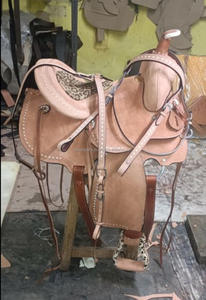La mejor calidad hecha a mano de cuero genuino Western Pleasure Trail Riding Saddle con asiento de leopardo a precios al por mayor en alta calidad - Product Image 2