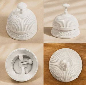 Vintage <b>Brass</b> Nautical Embossed Desk <b>Bell</b> – Hotel Reception Call <b>Bell</b>, Decorative - Product Image 3