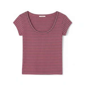 Camiseta de Verano de Manga Corta a Rayas para Mujer, de Alta Calidad, Corte Ajustado, Transpirable y de Secado Rápido, por Routine Vietnam - Product Image 2